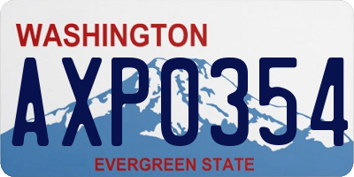 WA license plate AXP0354