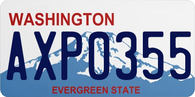 WA license plate AXP0355