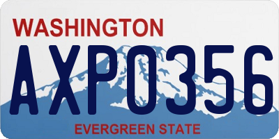 WA license plate AXP0356