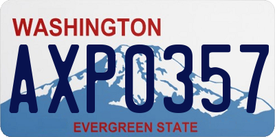 WA license plate AXP0357