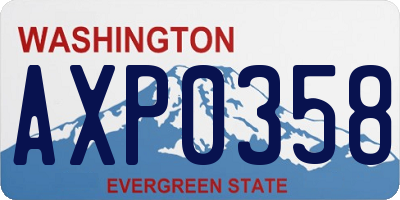 WA license plate AXP0358