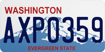 WA license plate AXP0359