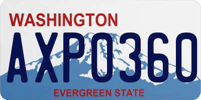 WA license plate AXP0360