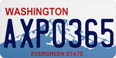 WA license plate AXP0365