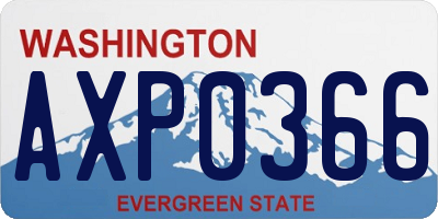 WA license plate AXP0366