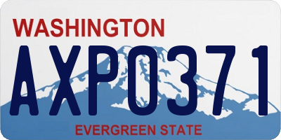 WA license plate AXP0371