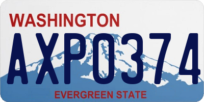 WA license plate AXP0374
