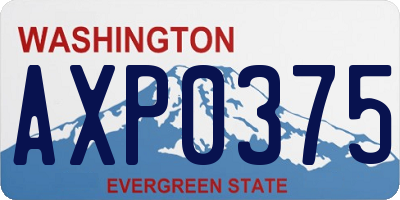 WA license plate AXP0375