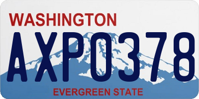 WA license plate AXP0378