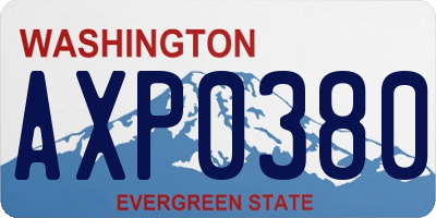 WA license plate AXP0380