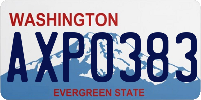 WA license plate AXP0383