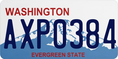 WA license plate AXP0384
