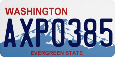 WA license plate AXP0385