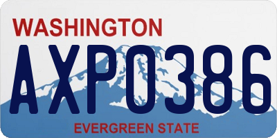 WA license plate AXP0386