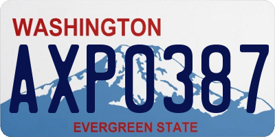 WA license plate AXP0387