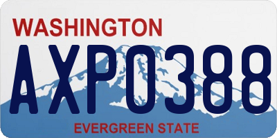 WA license plate AXP0388