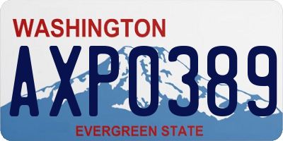 WA license plate AXP0389