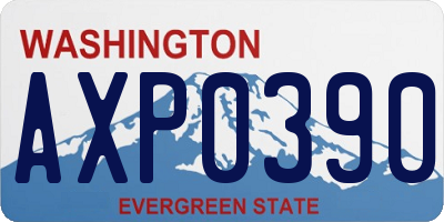 WA license plate AXP0390