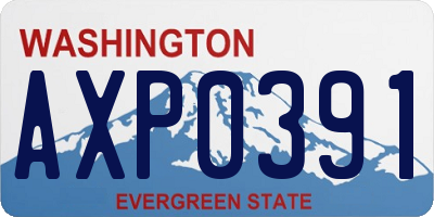 WA license plate AXP0391