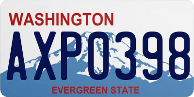 WA license plate AXP0398