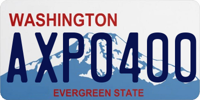 WA license plate AXP0400