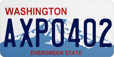 WA license plate AXP0402