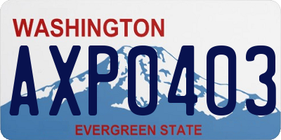 WA license plate AXP0403