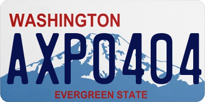WA license plate AXP0404
