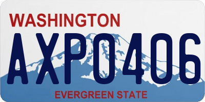 WA license plate AXP0406