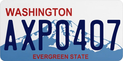 WA license plate AXP0407