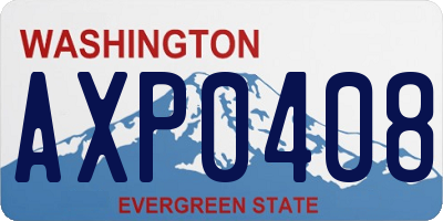 WA license plate AXP0408