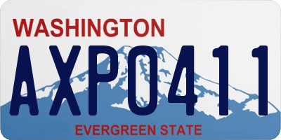 WA license plate AXP0411