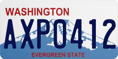 WA license plate AXP0412