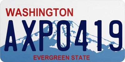 WA license plate AXP0419