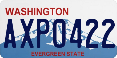 WA license plate AXP0422