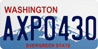 WA license plate AXP0430