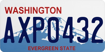 WA license plate AXP0432