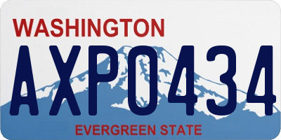 WA license plate AXP0434