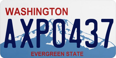 WA license plate AXP0437