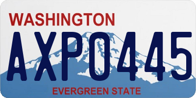 WA license plate AXP0445