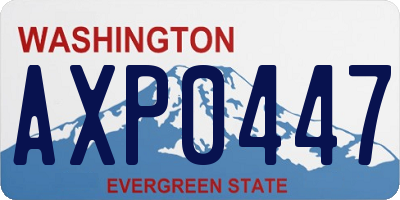WA license plate AXP0447