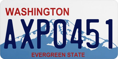 WA license plate AXP0451