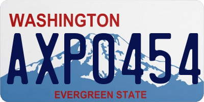 WA license plate AXP0454