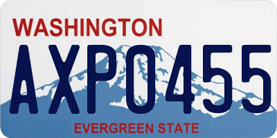 WA license plate AXP0455