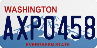 WA license plate AXP0458