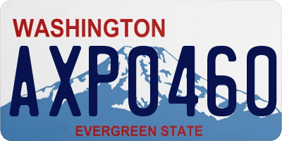WA license plate AXP0460