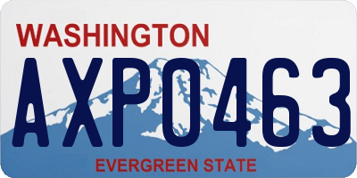 WA license plate AXP0463