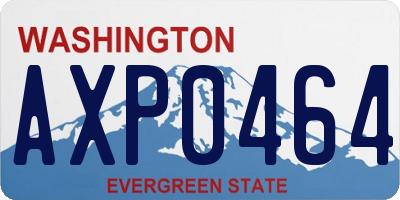 WA license plate AXP0464