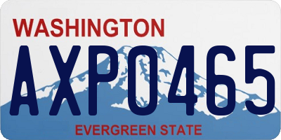 WA license plate AXP0465
