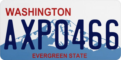 WA license plate AXP0466